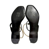 Christian Dior "Satin Crystal Embellished T-Strap" Sandals - Size 41
