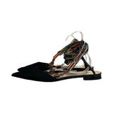 Christian Dior "Pointed -Toe Ankle Wrap Flats" - Size 41