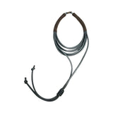 Brunello Cucinelli Leather Lavalier Collar Necklace