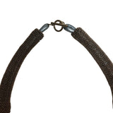 Brunello Cucinelli Leather Lavalier Collar Necklace