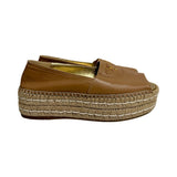 Prada Leather Peep Toe Espadrilles - Size 36