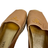Prada Leather Peep Toe Espadrilles - Size 36