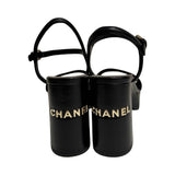 Chanel Logo Platform Sandals - Size 36.5