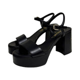 Chanel Logo Platform Sandals - Size 36.5