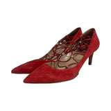 Valentino Suede Lace-Up Heels - Size 38.5