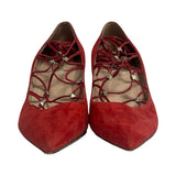 Valentino Suede Lace-Up Heels - Size 38.5