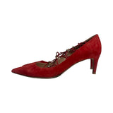 Valentino Suede Lace-Up Heels - Size 38.5
