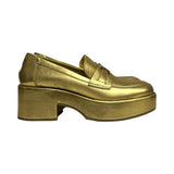 Chanel Metallic Leather Platform Heels - Size 37