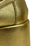 Chanel Metallic Leather Platform Heels - Size 37