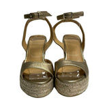 Castaner Metallic Espadrille Wedges - Size 38