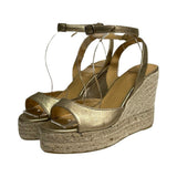Castaner Metallic Espadrille Wedges - Size 38