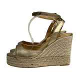 Castaner Metallic Espadrille Wedges - Size 38