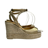 Castaner Metallic Espadrille Wedges - Size 38