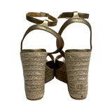 Castaner Metallic Espadrille Wedges - Size 38