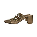 Valentino "Rockstud Caged Metallic Leather" Heels - Size 37.5