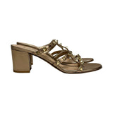 Valentino "Rockstud Caged Metallic Leather" Heels - Size 37.5
