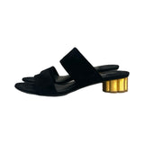 Salvatore Ferragamo Gold-Column Heels - Size 6
