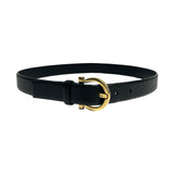 Salvatore Ferragamo Grained Leather Logo Belt - Size 75