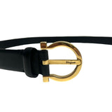 Salvatore Ferragamo Grained Leather Logo Belt - Size 75