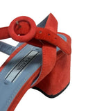 Prada Coral Suede Strap Sandals - Size 37.5