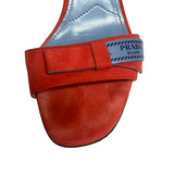 Prada Coral Suede Strap Sandals - Size 37.5
