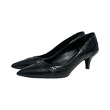 Prada Croc-Embossed Leather Kitten Heels - Size 36.5