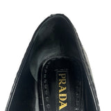 Prada Croc-Embossed Leather Kitten Heels - Size 36.5