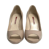Prada Patent Leather Peep-Toe Wedges - Size 36.5