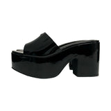 Larroude Patent Platform Mules - Size 7.5