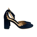 Chloe "Lauren" Scalloped Suede Heels - Size 38