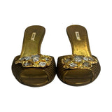 Miu Miu Metallic Leather Heels - Size 39