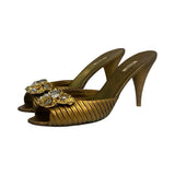 Miu Miu Metallic Leather Heels - Size 39
