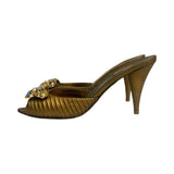 Miu Miu Metallic Leather Heels - Size 39
