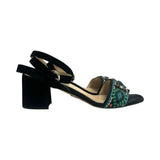 Prada Embellished Block Heel Sandals - Size 38.5