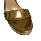 Gianvito Rossi Metallic Leather Platform Heels - Size 38.5