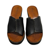 Miu Miu Leather Wedge Slide Sandals - Size 37