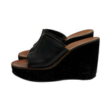Miu Miu Leather Wedge Slide Sandals - Size 37