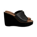 Miu Miu Leather Wedge Slide Sandals - Size 37