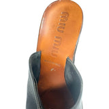 Miu Miu Leather Wedge Slide Sandals - Size 37
