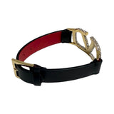 Valentino Vlogo Crystal Leather Bracelet