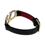 Valentino Vlogo Crystal Leather Bracelet