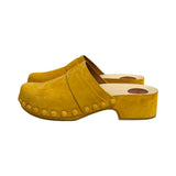 Chloe "Joy" Suede Platform Clogs - Size 40