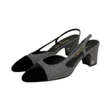 Chanel Wool Slingback Heels - Size 38.5