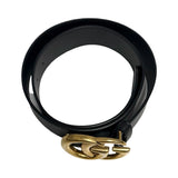 Gucci "GG Marmont Double G" Leather Belt