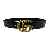 Gucci "GG Marmont Double G" Leather Belt
