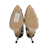 Manolo Blahnik "Hangisi" Printed Satin Pumps - Size 39.5