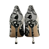 Manolo Blahnik "Hangisi" Printed Satin Pumps - Size 39.5