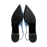 Gucci "GG Canvas Horsebit Slingback" Flats - Size 36.5