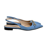Gucci "GG Canvas Horsebit Slingback" Flats - Size 36.5