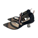 Fendi "Colibri Multicolor tech mesh medium-heel slingbacks" - Size 37